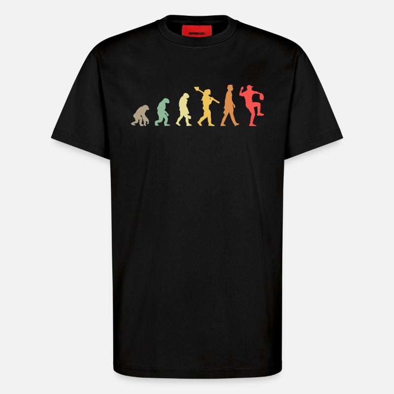 Baseball Evolution - T-Shirt - made by SPREAD - SOLID BLACK