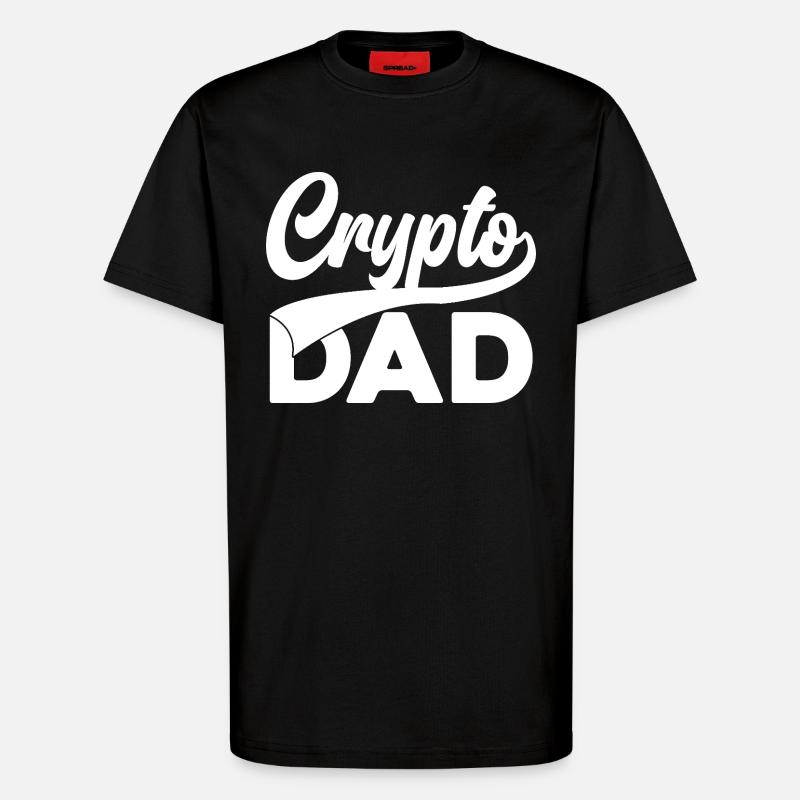 Crypto Dad Script Logo - T-shirt bio décontracté fabriqué en UE - SOLID BLACK