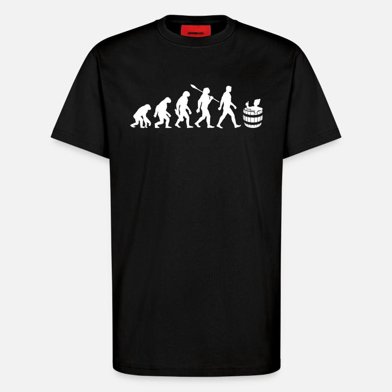 Evolution - Eisbader - Winterbaden - Eisbaden - T-Shirt - made by SPREAD - SOLID BLACK