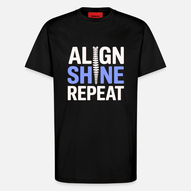 Chiropraktiker Aligned Shine Repeat Professional DC - T-Shirt - made by SPREAD - SOLID BLACK