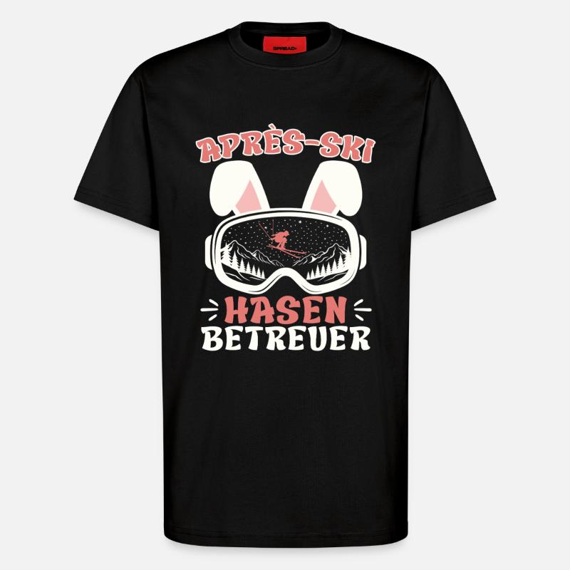 Après-ski RABBIT SUPERVISOR Fun - T-Shirt - made by SPREAD - SOLID BLACK