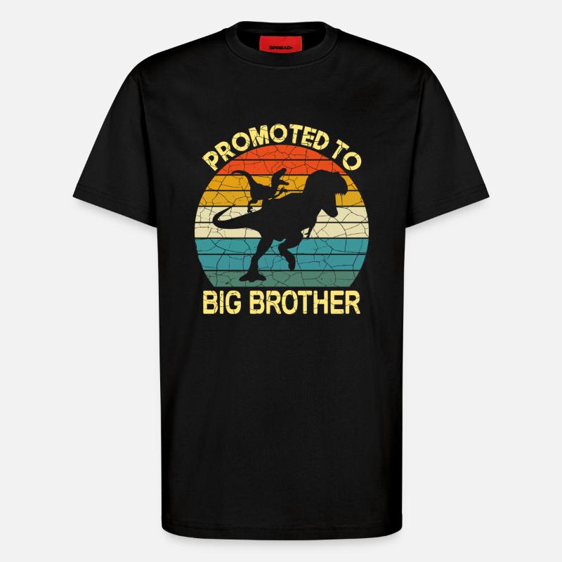 Befördert zum großen Bruder Dinosaurier - T-Shirt - made by SPREAD - SOLID BLACK