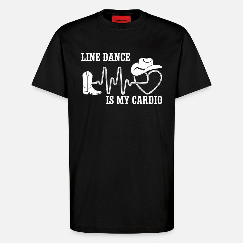 Line Dance Is My Cardio - T-Shirt - made by SPREAD - SOLID BLACK