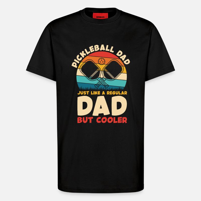 Pickleball Dad Cooler Than Regular - T-Shirt - made by SPREAD - SOLID BLACK