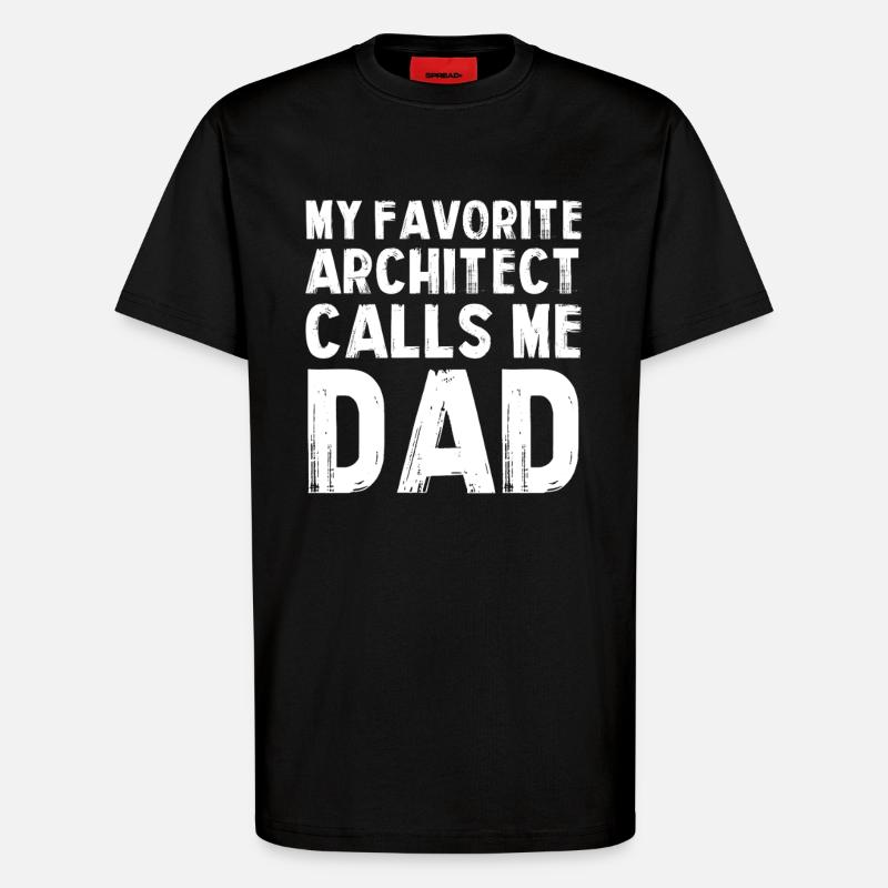 Mon architecte préféré est papa - T-shirt bio décontracté fabriqué en UE - SOLID BLACK