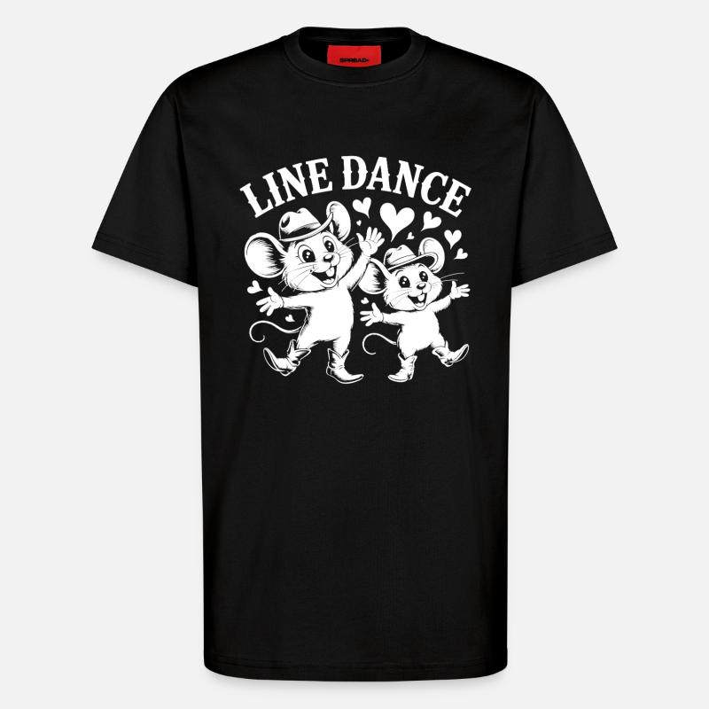 Line Dance Mäuse - T-Shirt - made by SPREAD - SOLID BLACK
