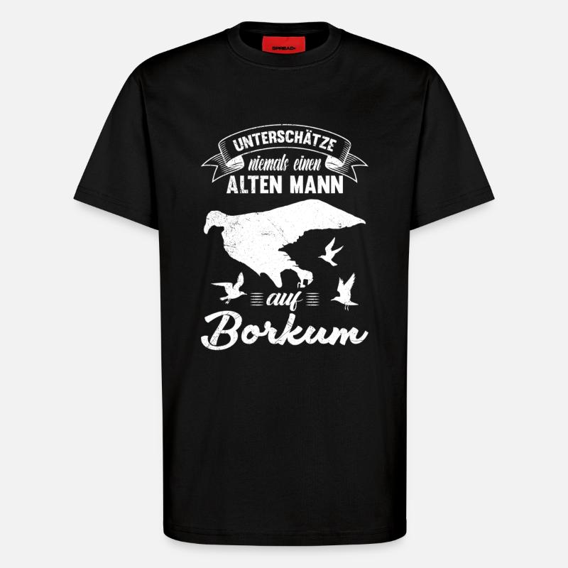 NEVER UNDERESTIMATE AN OLD MAN - T-Shirt - made by SPREAD - SOLID BLACK