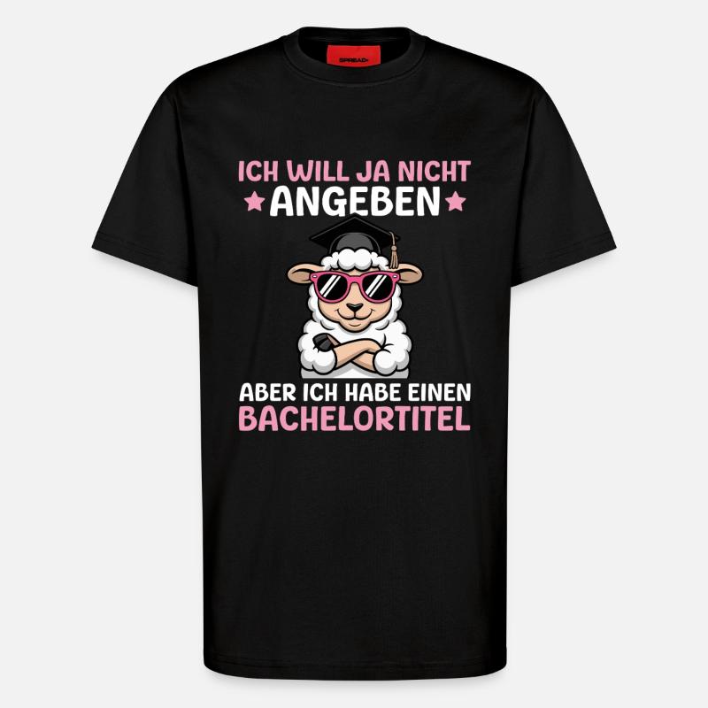 Bachelorprüfung Studentin Bachelor Abschluss - T-Shirt - made by SPREAD - SOLID BLACK