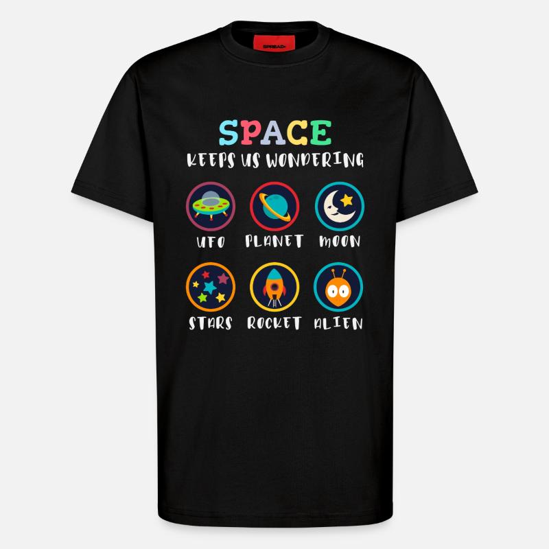 L’espace suscite la curiosité - T-shirt bio décontracté fabriqué en UE - SOLID BLACK