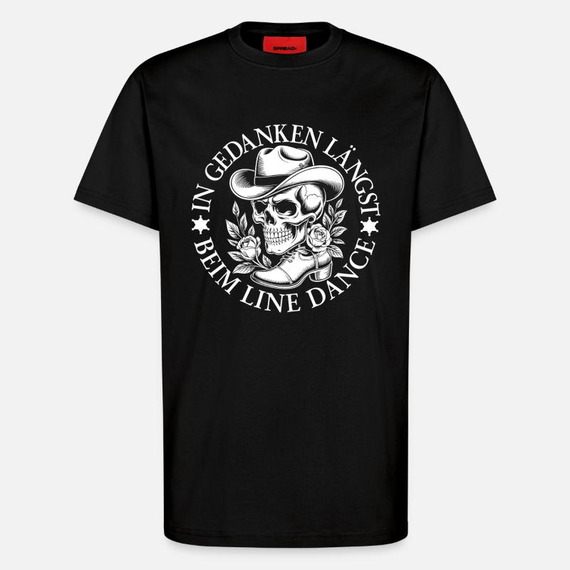 Skeleton in line dance style - T-Shirt - made by SPREAD - SOLID BLACK