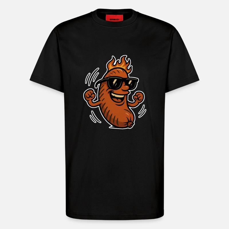 Bratwurst avec lunettes de soleil - T-shirt bio décontracté fabriqué en UE - SOLID BLACK