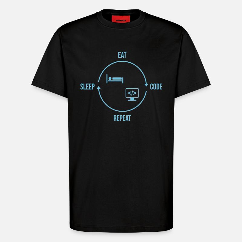 Eat Sleep Code Repeat - Programmer Cycle - T-Shirt - made by SPREAD - SOLID BLACK