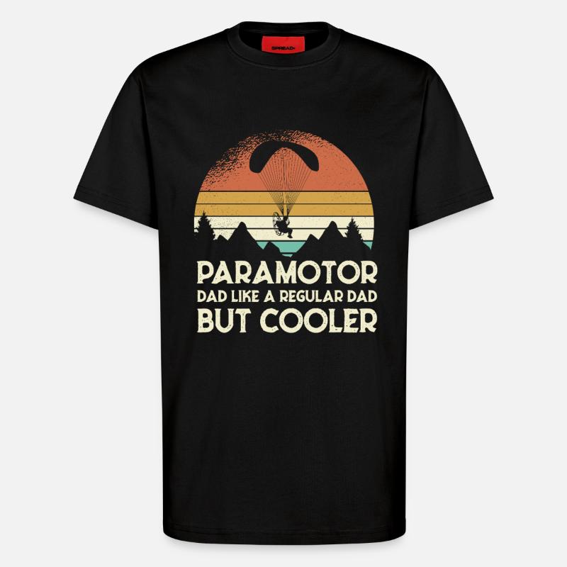 Paramotor Dad Retro Sunset - T-Shirt - made by SPREAD - SOLID BLACK