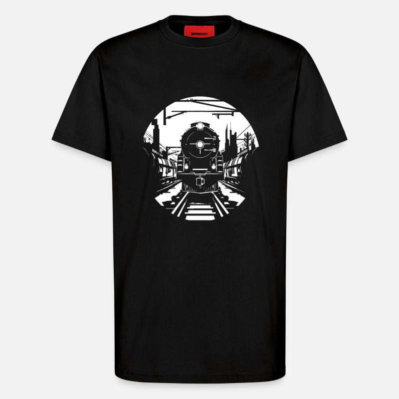 Eisenbahn Skizze - T-Shirt - made by SPREAD - SOLID BLACK