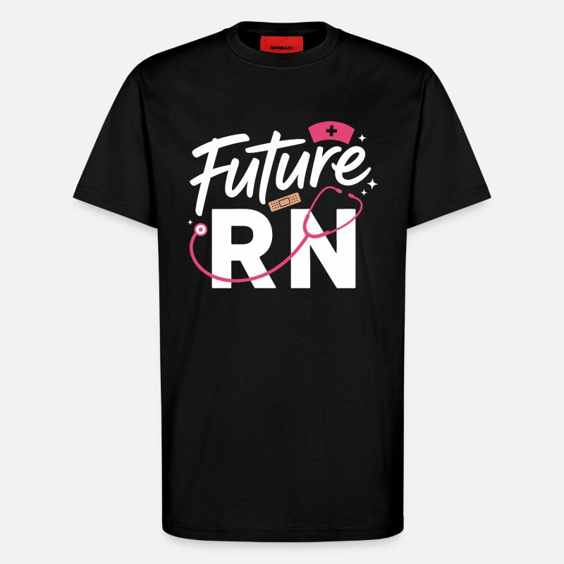 Future RN Stethoskop & Klinik - T-Shirt - made by SPREAD - SOLID BLACK