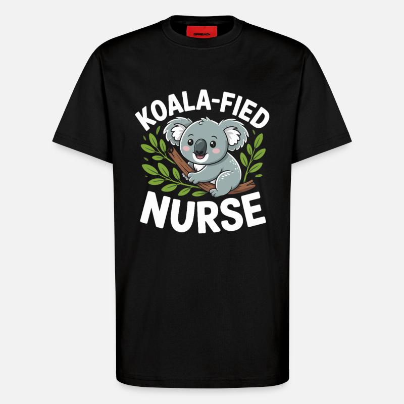 Koala-Krankenschwester im Baum - T-Shirt - made by SPREAD - SOLID BLACK
