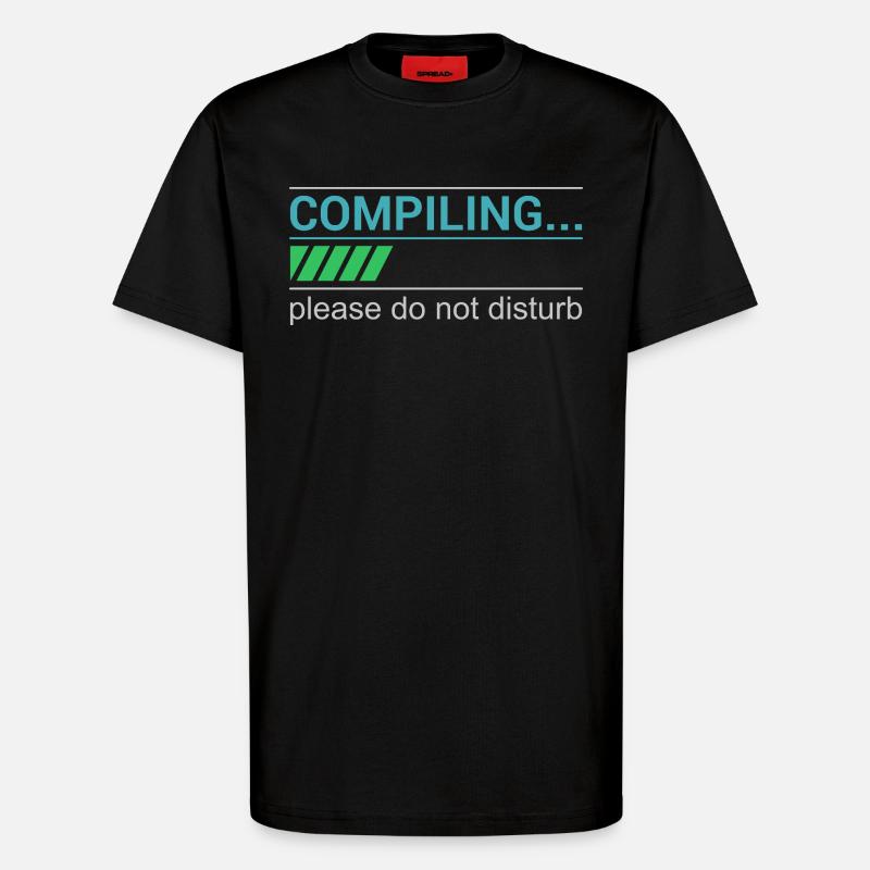 Funny Programmer T-Shirt - Compiling Please - T-Shirt - made by SPREAD - SOLID BLACK