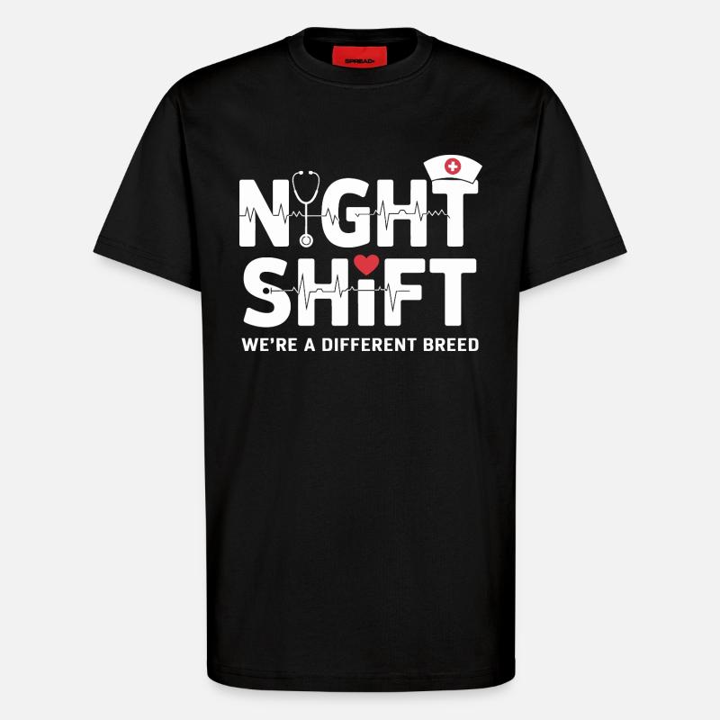 NachtSchicht Herzpfleger – Different Breed - T-Shirt - made by SPREAD - SOLID BLACK