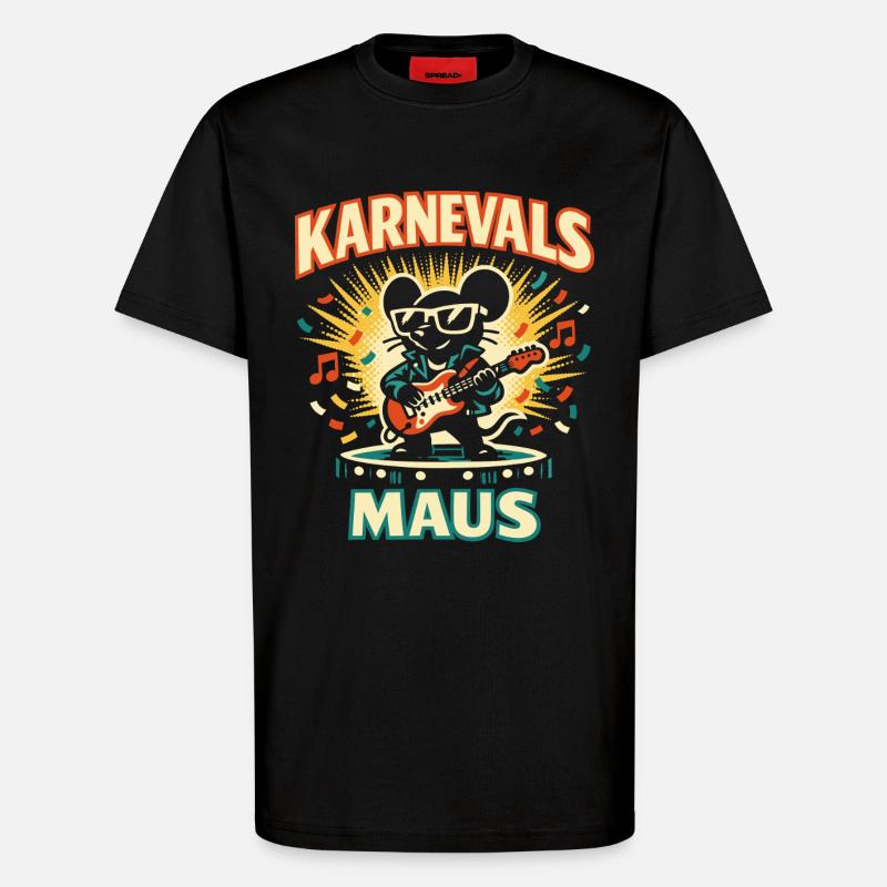 Karneval Mouse Rock Köln Geschenk Süß - T-Shirt - made by SPREAD - SOLID BLACK