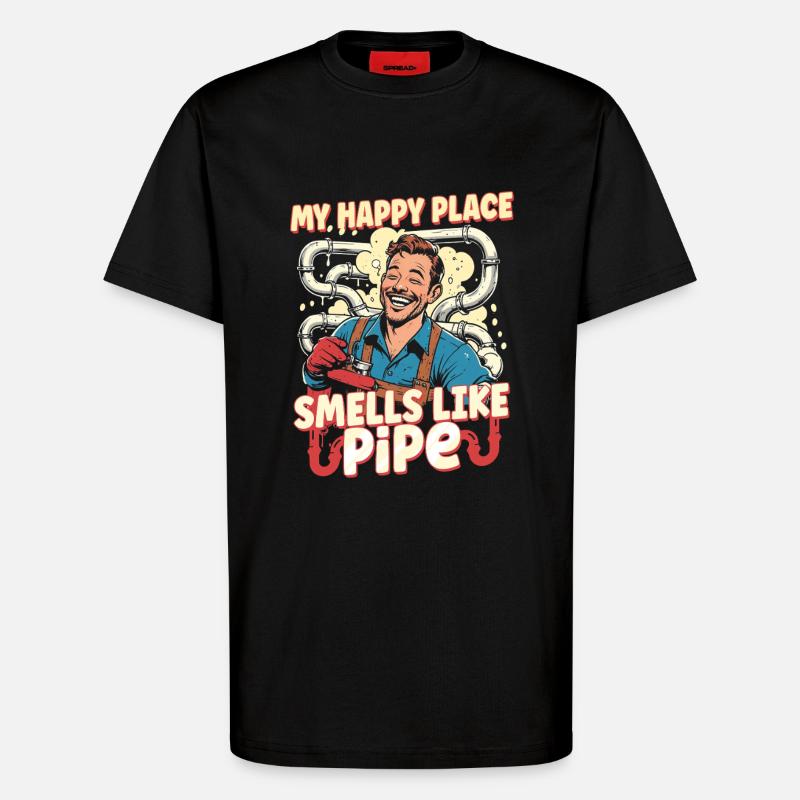 Pipe Layer Pipeline Builder - T-Shirt - made by SPREAD - SOLID BLACK