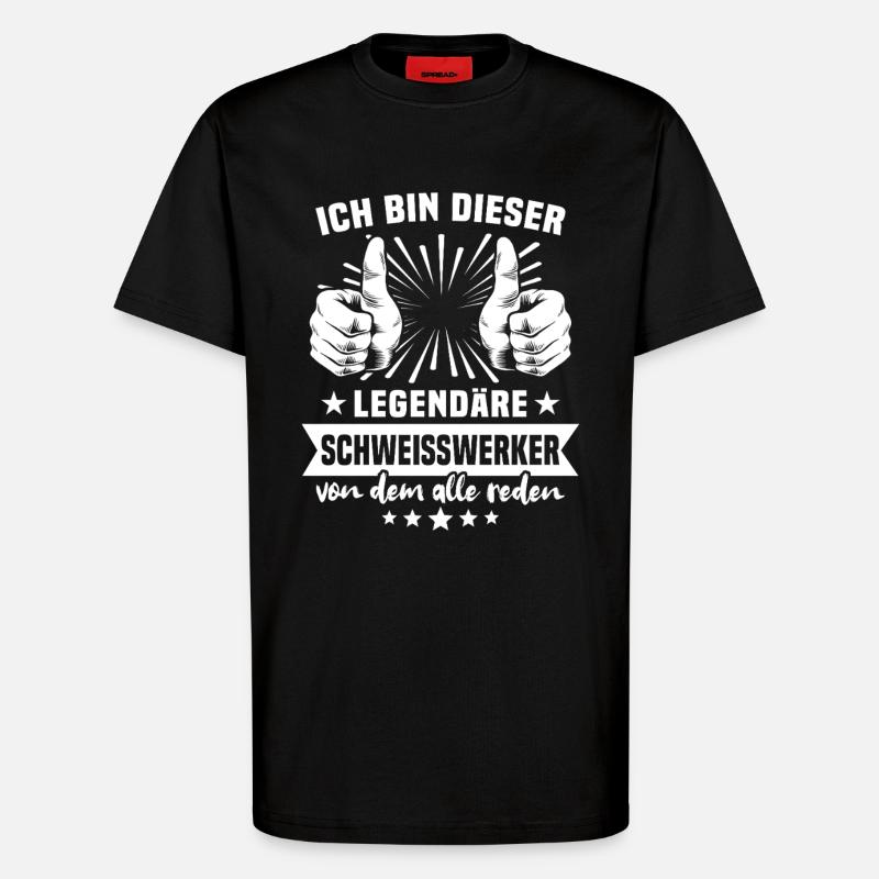 Welding Worker Legend - T-Shirt - made by SPREAD - SOLID BLACK