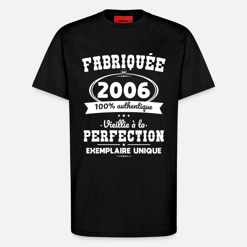 Hergestellt 2006 – Perfekt gereift - T-Shirt - made by SPREAD - SOLID BLACK