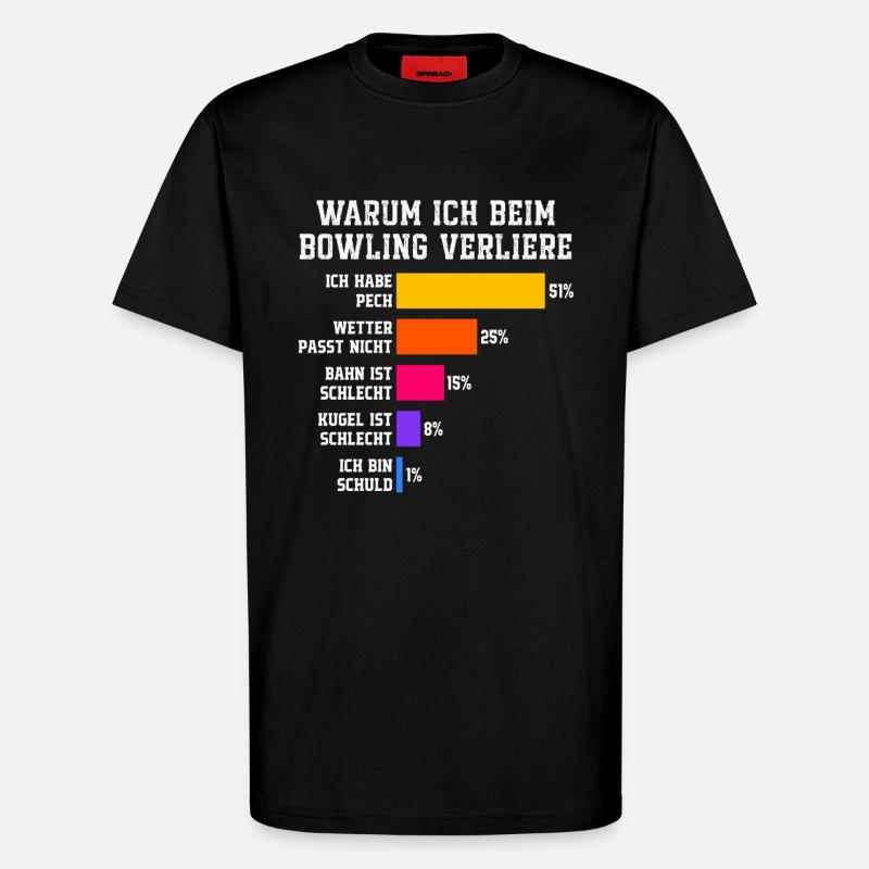 Pourquoi je perds au bowling Bowling - T-shirt bio décontracté fabriqué en UE - SOLID BLACK