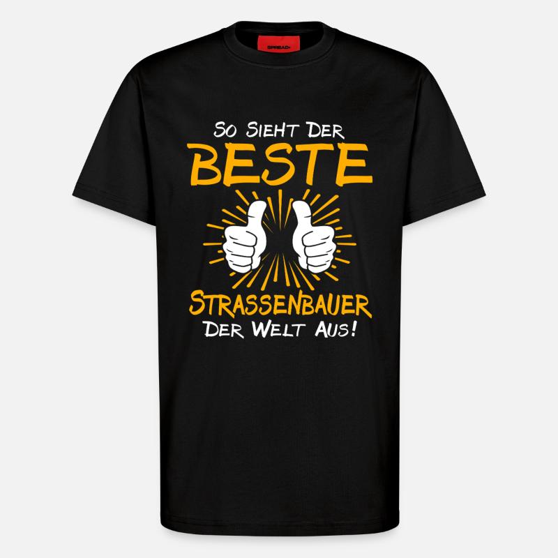 Idée cadeau pour constructeur de routes - T-shirt bio décontracté fabriqué en UE - SOLID BLACK
