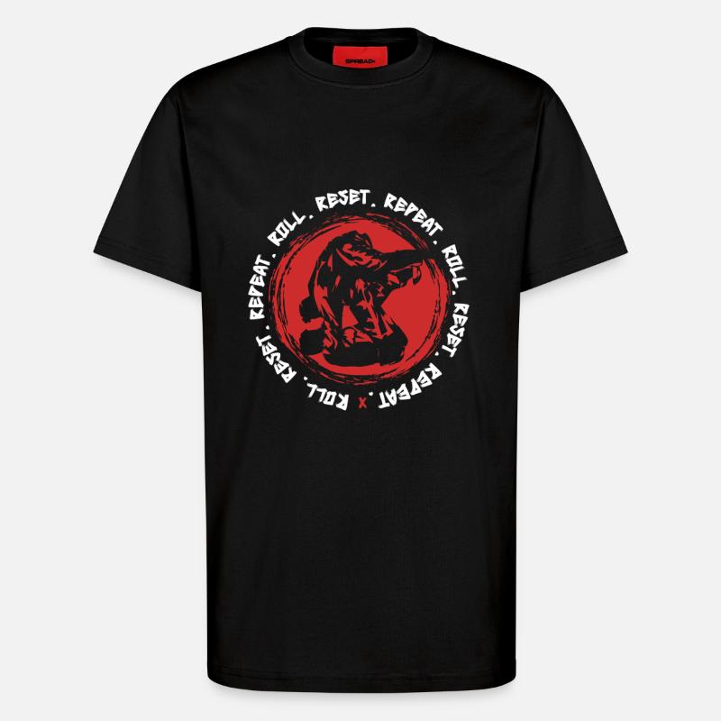 Judo Kampfsport Roll Reset Repeat - T-Shirt - made by SPREAD - SOLID BLACK