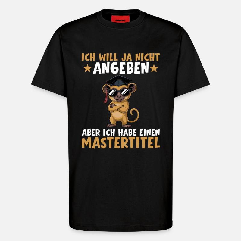 Master's degree passed Master's examination - T-Shirt - made by SPREAD - SOLID BLACK