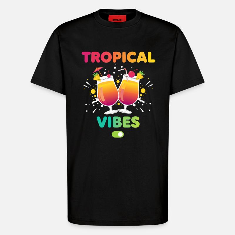 Tropical Vibes Urlaubsmodus - T-Shirt - made by SPREAD - SOLID BLACK