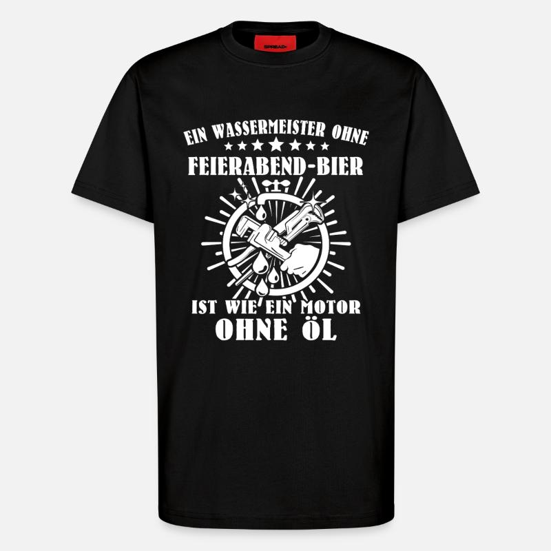 Water Master Water Supply Technician - T-Shirt - made by SPREAD - SOLID BLACK