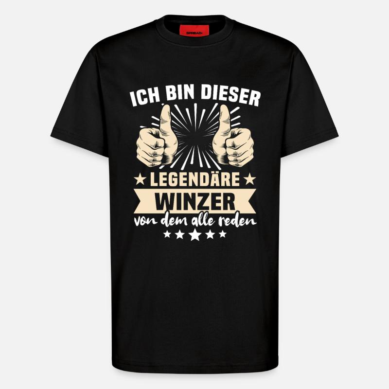 Winzer Sprüche - T-Shirt - made by SPREAD - SOLID BLACK