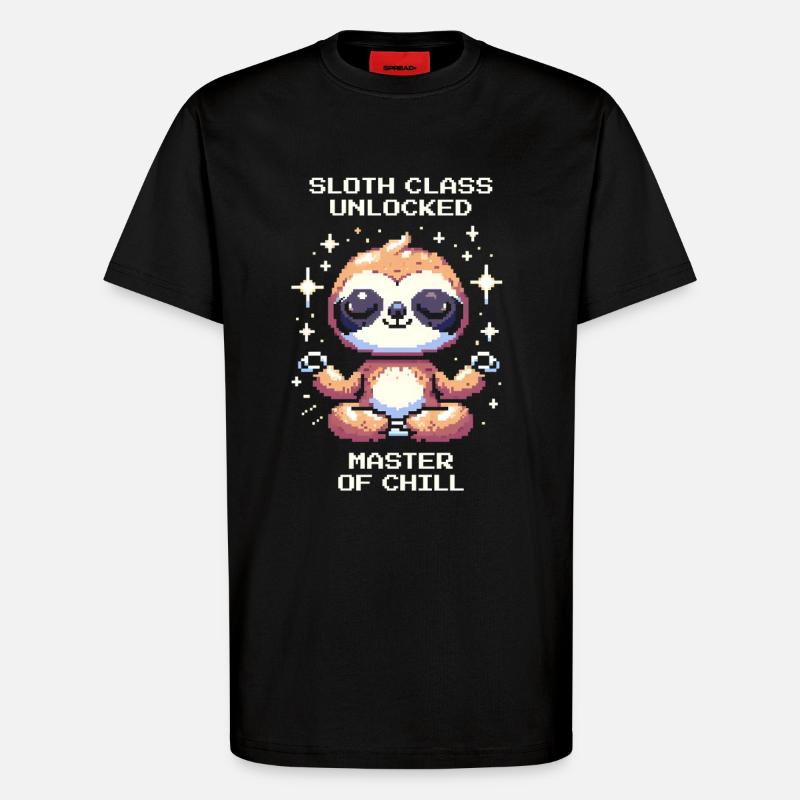 Sloth Class Unlocked | Chill - T-Shirt - made by SPREAD - SOLID BLACK