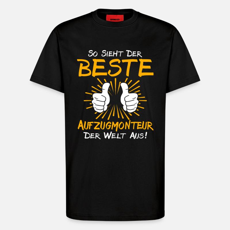 Elevator Technician Gift Idea - T-Shirt - made by SPREAD - SOLID BLACK