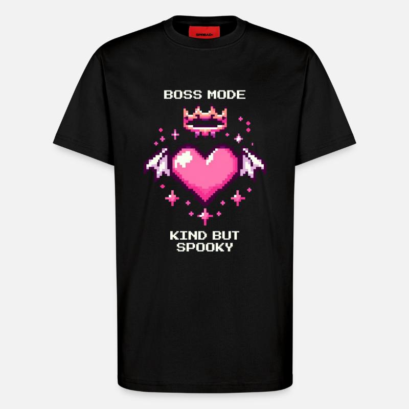 Doux et Effrayant | Goth doux - T-shirt bio décontracté fabriqué en UE - SOLID BLACK
