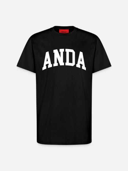Anda - T-shirt bio décontracté fabriqué en UE - SOLID BLACK