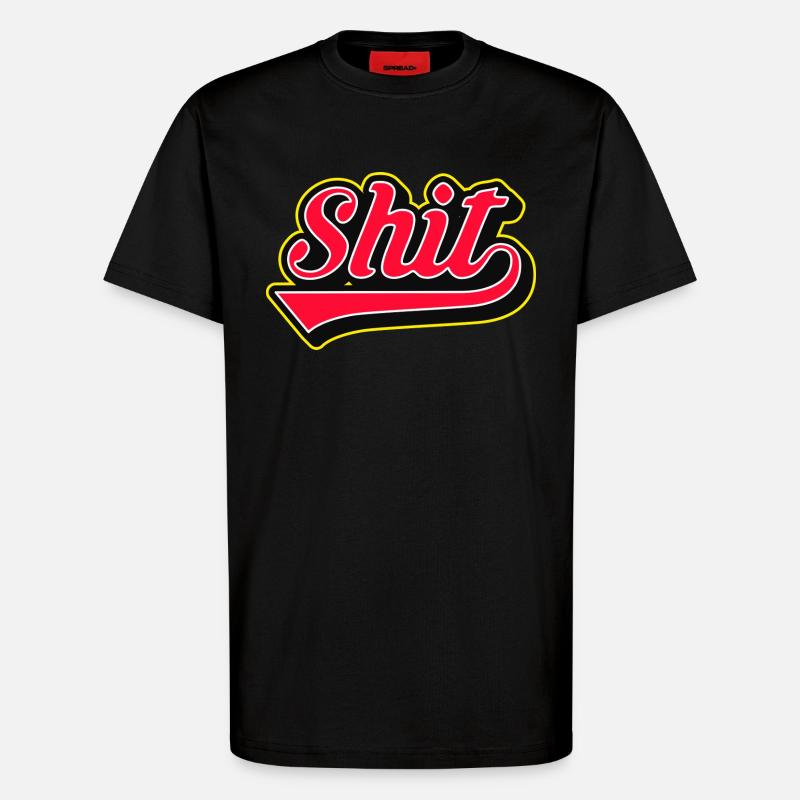 Shit Word Script Logo - T-Shirt - made by SPREAD - SOLID BLACK