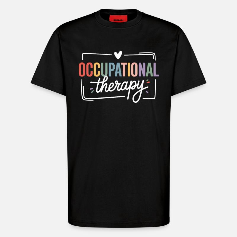 Farbige Berufstherapie Typografie - T-Shirt - made by SPREAD - SOLID BLACK