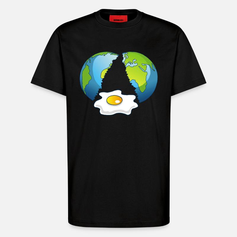Planet Erde ist ein Ei - T-Shirt - made by SPREAD - SOLID BLACK