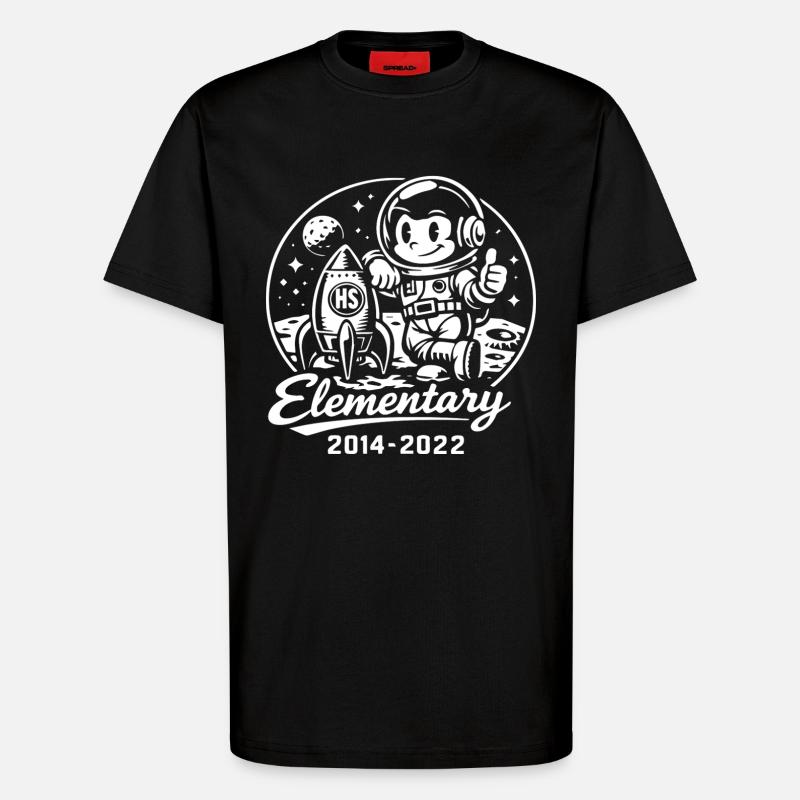 Elementar-Astronauten-Mond - T-Shirt - made by SPREAD - SOLID BLACK