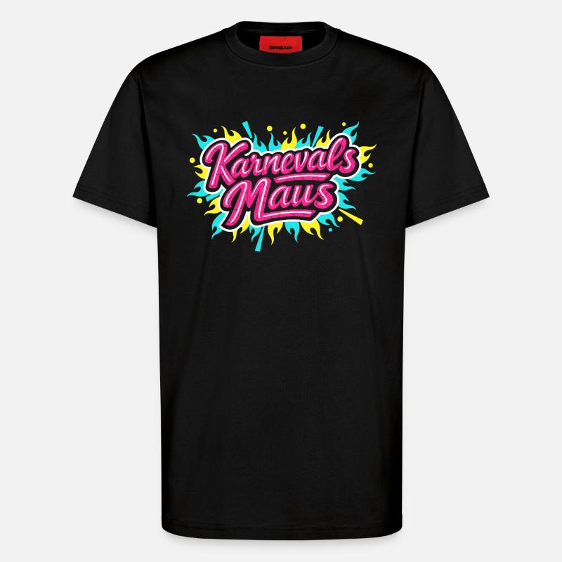 Karnevalsmaus Lustig Süß Party Geschenk - T-Shirt - made by SPREAD - SOLID BLACK