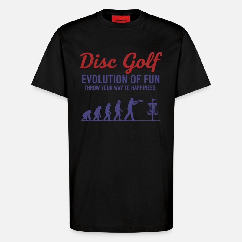 Disc Golf : Évolution du plaisir : lancez-vous - T-shirt bio décontracté fabriqué en UE - SOLID BLACK