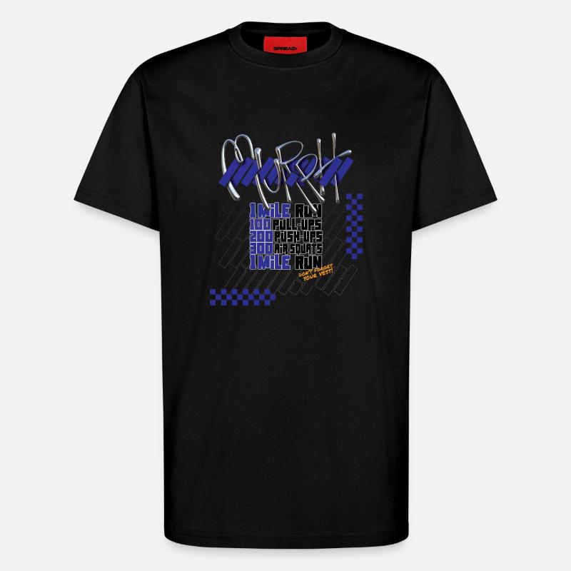 Murph Hero WOD Cross-Training dunkle grafische Version Grafik - T-Shirt - made by SPREAD - SOLID BLACK