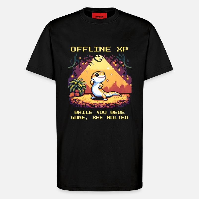 Offline XP: Molting Happens | Reptiles - T-Shirt - made by SPREAD - SOLID BLACK