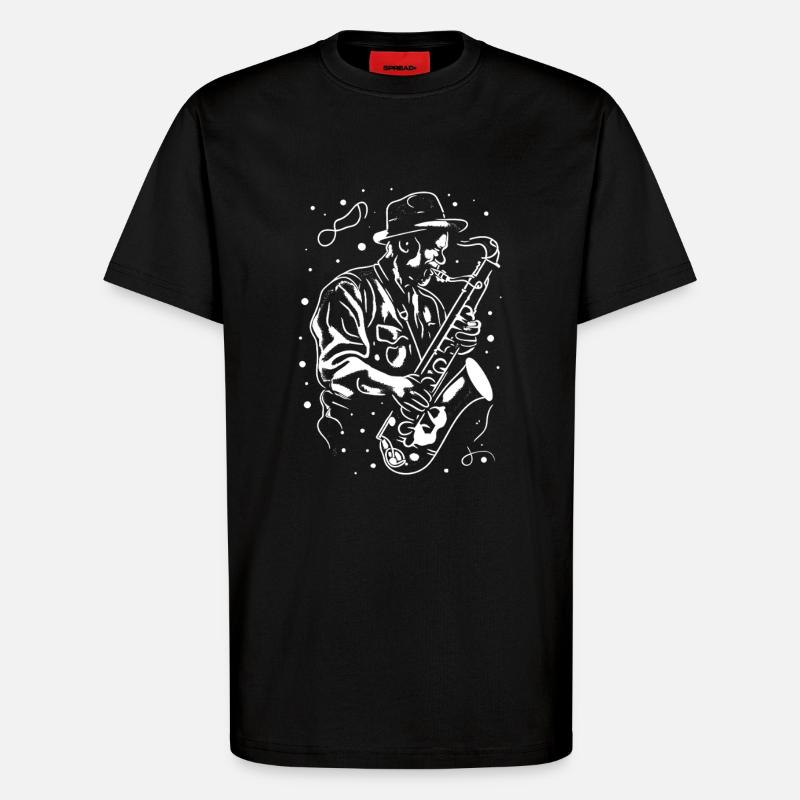 Saxophon Opa - T-Shirt - made by SPREAD - SOLID BLACK