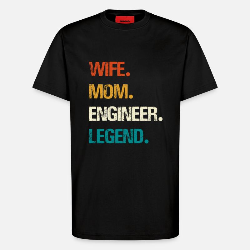 Engineer Legend – Strong Women's Technology - T-Shirt - made by SPREAD - SOLID BLACK