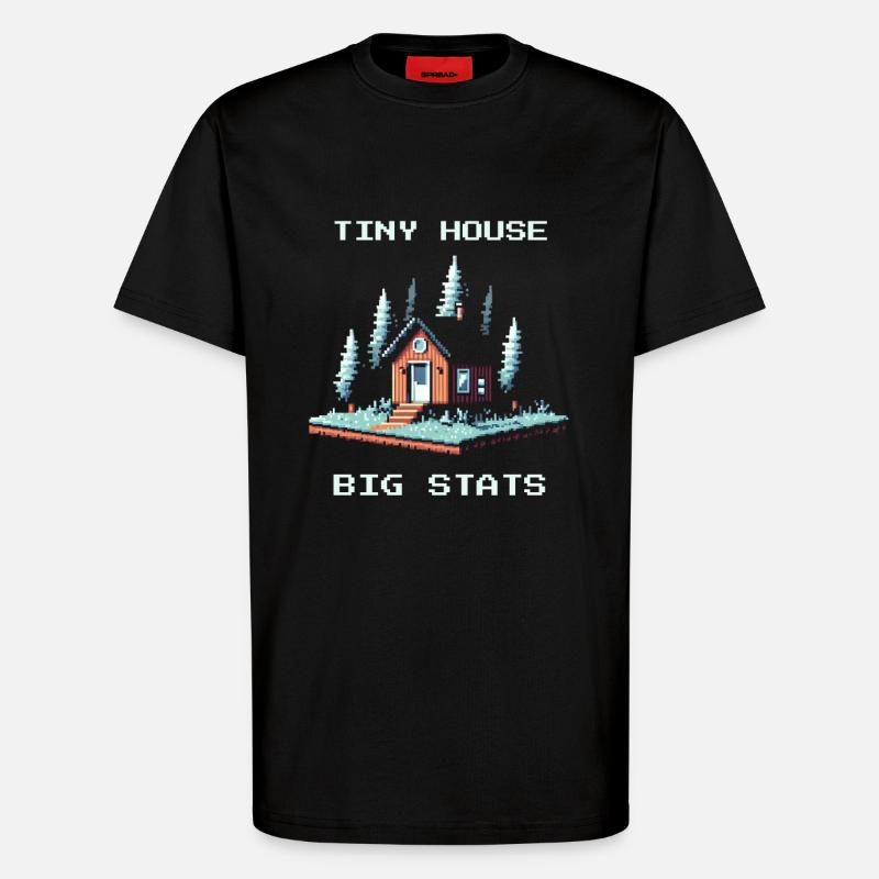 Tiny House, Big Values | Minimalism - T-Shirt - made by SPREAD - SOLID BLACK
