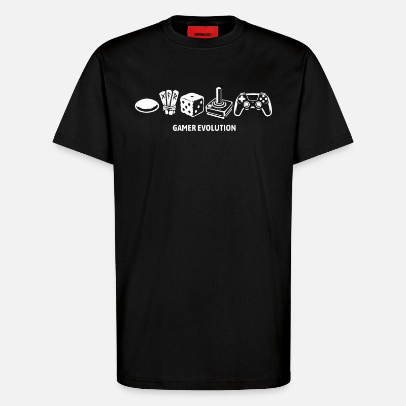 Controller Evolution | Gamers - T-Shirt - made by SPREAD - SOLID BLACK