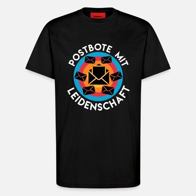 POSTMAN WITH PASSION Postman Funny - T-Shirt - made by SPREAD - SOLID BLACK